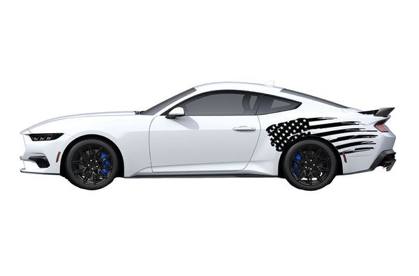 Flag USA side graphics decals for Ford Mustang