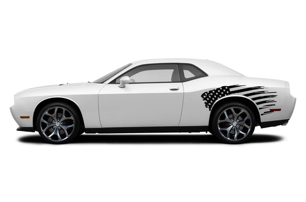 Flag USA side graphics decals for Dodge Challenger