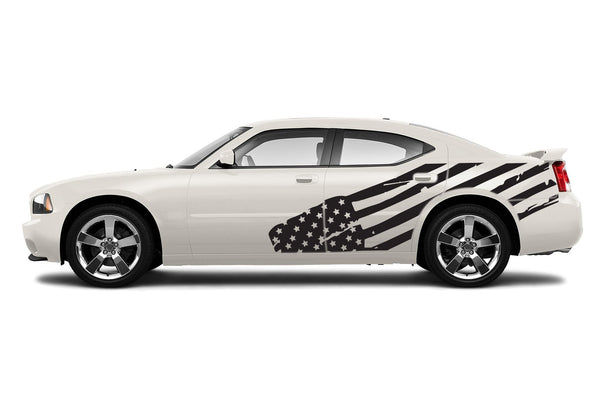 Flag USA side graphics decals for Dodge Charger 2006-2010