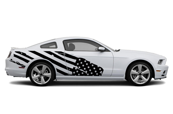 Flag USA side graphics decals for Ford Mustang 2010-2014