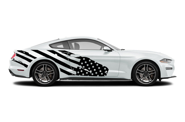 Flag USA side graphics decals for Ford Mustang