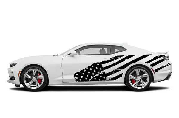 Flag USA side graphics decals for Chevrolet Camaro