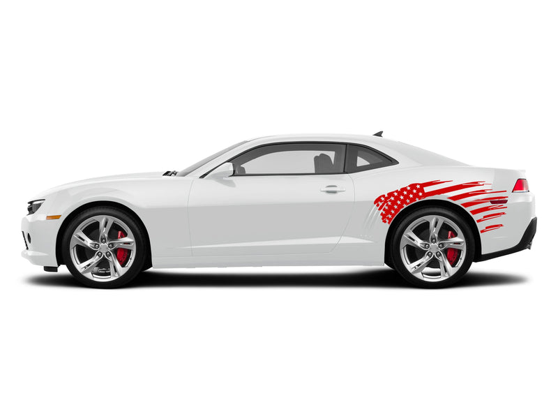 Flag USA back side decals for Chevrolet Camaro 2010-2015