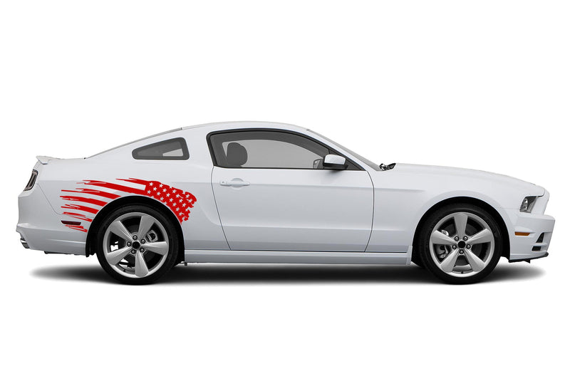 Flag USA back side graphics decals for Ford Mustang 2010-2014