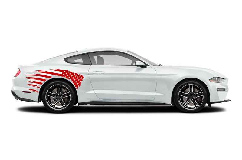 Flag USA back side graphics decals for Ford Mustang