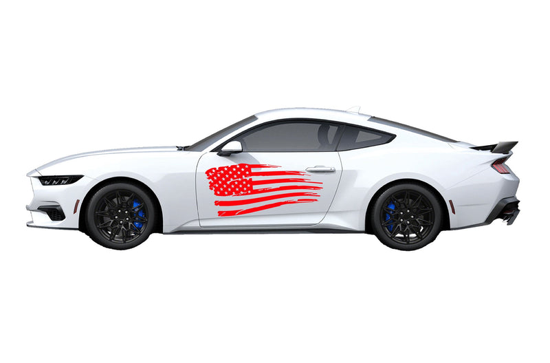 Flag USA side graphics decals for Ford Mustang