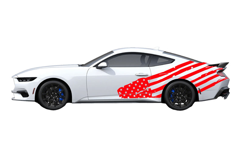 Flag USA side graphics decals for Ford Mustang