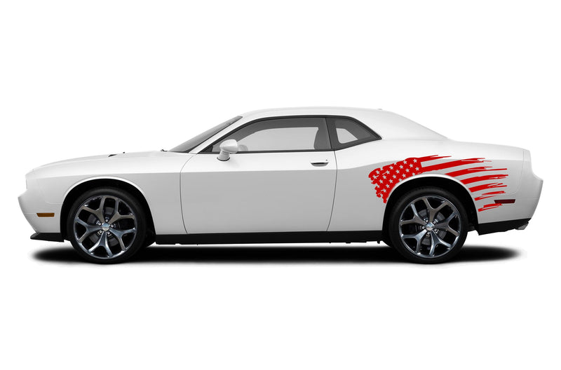 Flag USA side graphics decals for Dodge Challenger