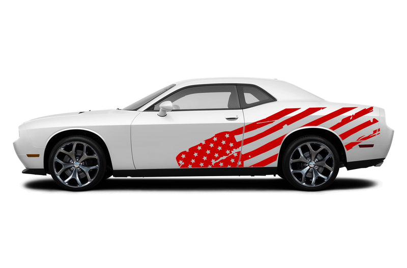 Flag USA side graphics decals for Dodge Challenger