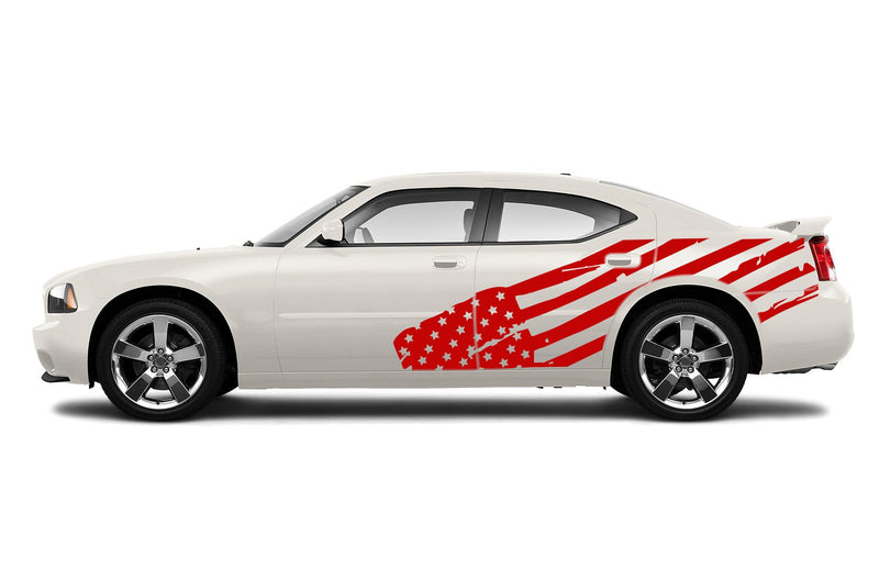 Flag USA side graphics decals for Dodge Charger 2006-2010