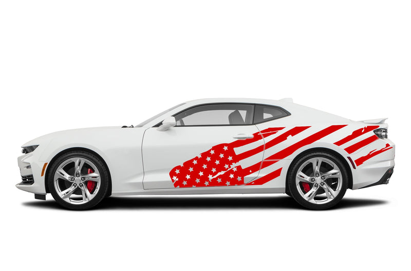 Flag USA side graphics decals for Chevrolet Camaro