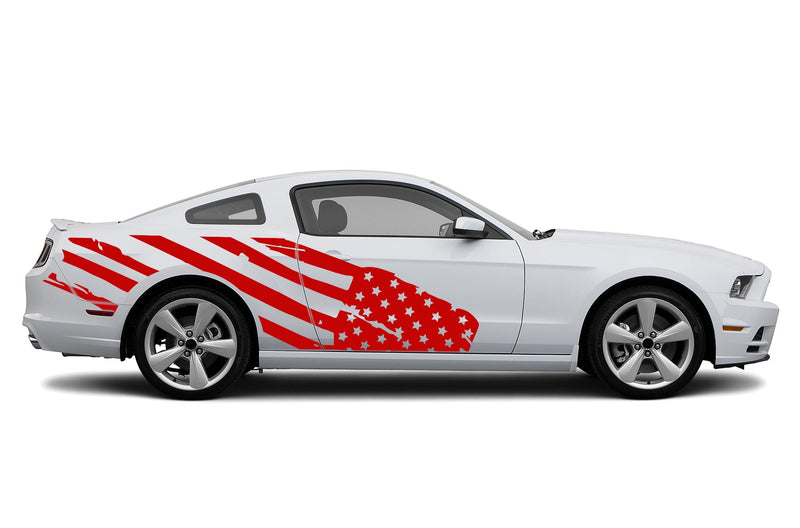 Flag USA side graphics decals for Ford Mustang 2010-2014