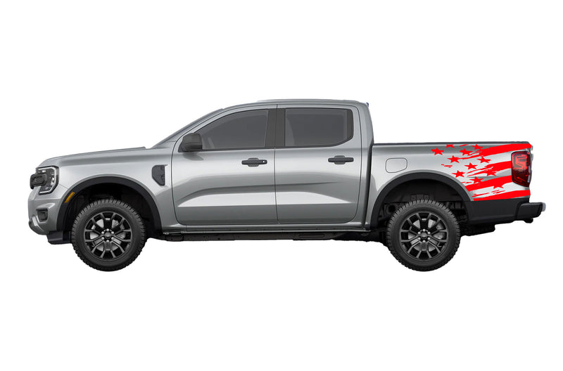 Flag bed side graphics decals for Ford Ranger