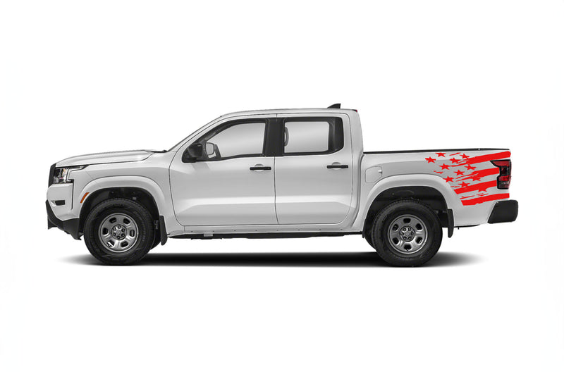 Flag bed side graphics decals for Nissan Frontier