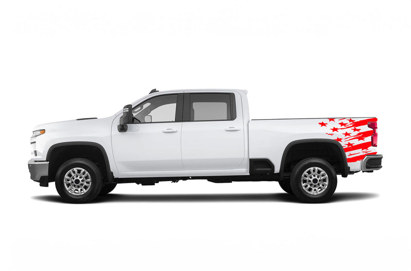 Flag side bed graphics decals for Chevrolet Silverado 2500HD