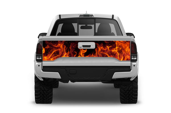 Flames print tailgate graphics decals for Toyota Tacoma