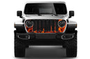 Flames print grille graphics decals compatible with Wrangler JL