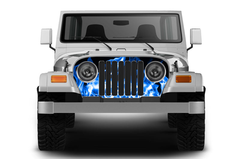 Flames print grille graphics decals for Jeep Wrangler TJ