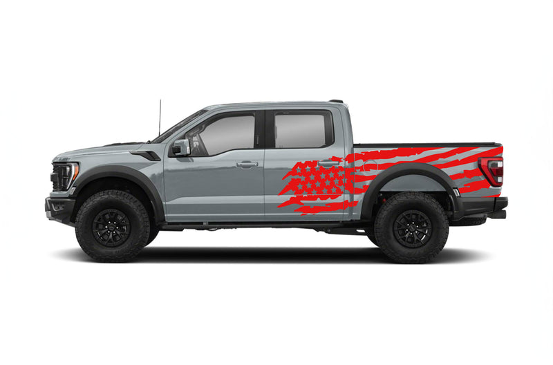 US flag side graphics decals for Ford F150 Raptor