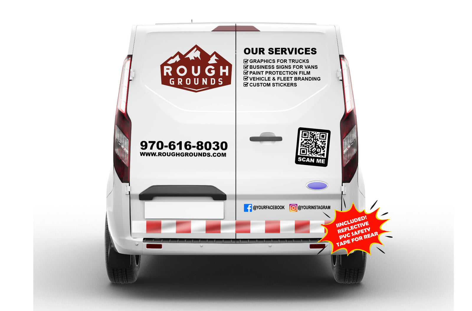 Ford Transit Custom Full Decal Kit – Business Signs & Reflective Tape