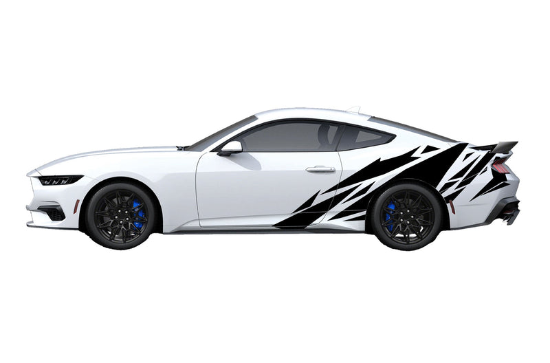 Geometric pattern side graphics decals for Ford Mustang