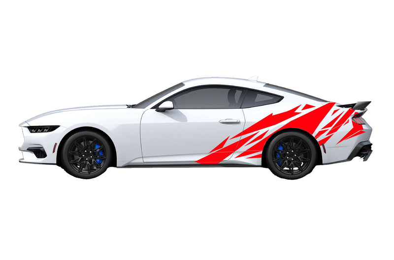 Geometric pattern side graphics decals for Ford Mustang