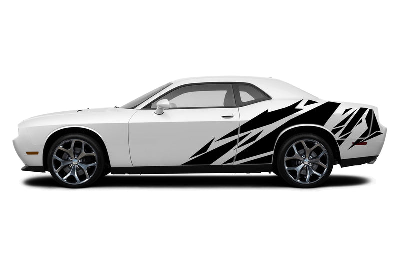 Geometric patterns side graphics decals for Dodge Challenger