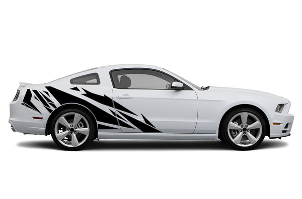 Geometric patterns side graphics decals for Ford Mustang 2010-2014