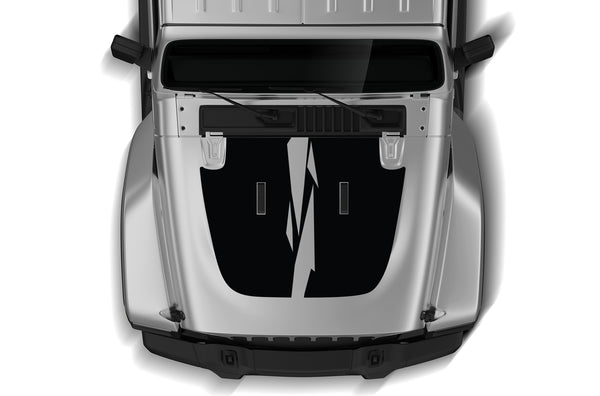 Geometric style hood graphics decals compatible with Wrangler JL