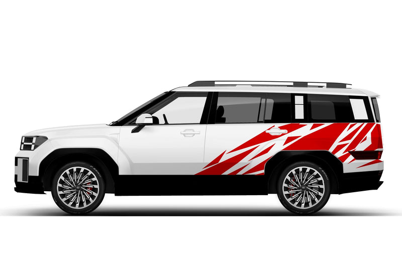 Geometric pattern side graphics decals for Hyundai Santa Fe