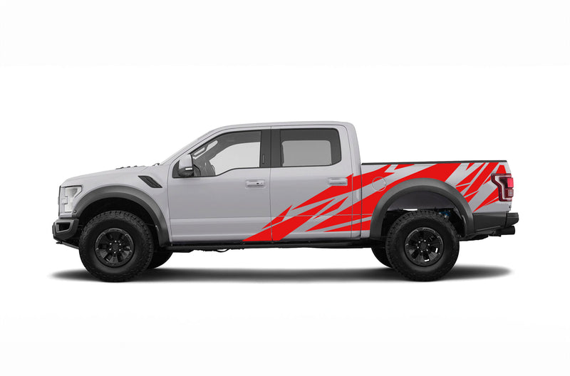 Geometric pattern side graphics decals for Ford F150 Raptor 2017-2020