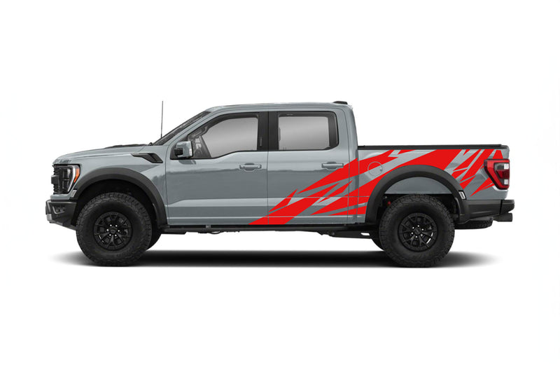 Geometric pattern side graphics decals for Ford F150 Raptor