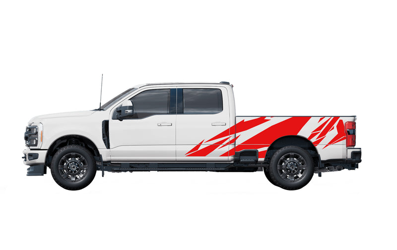 Geometric pattern side graphics decals for Ford F-250