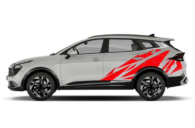 Geometric pattern side graphics decals for Kia Sportage