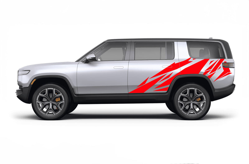 Geometric pattern side graphics decals for Rivian R1S