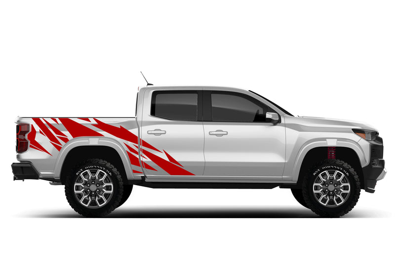 Geometric patterned side graphics decals for Chevrolet Colorado