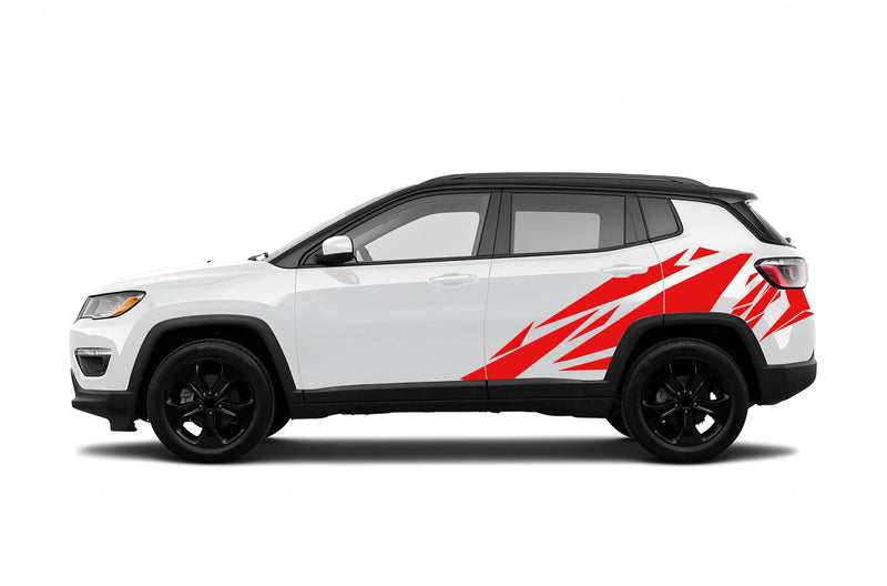 Geometric pattern side graphics decals for Jeep Compass