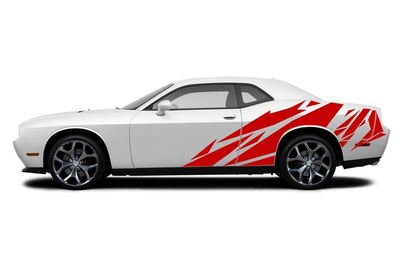 Geometric patterns side graphics decals for Dodge Challenger