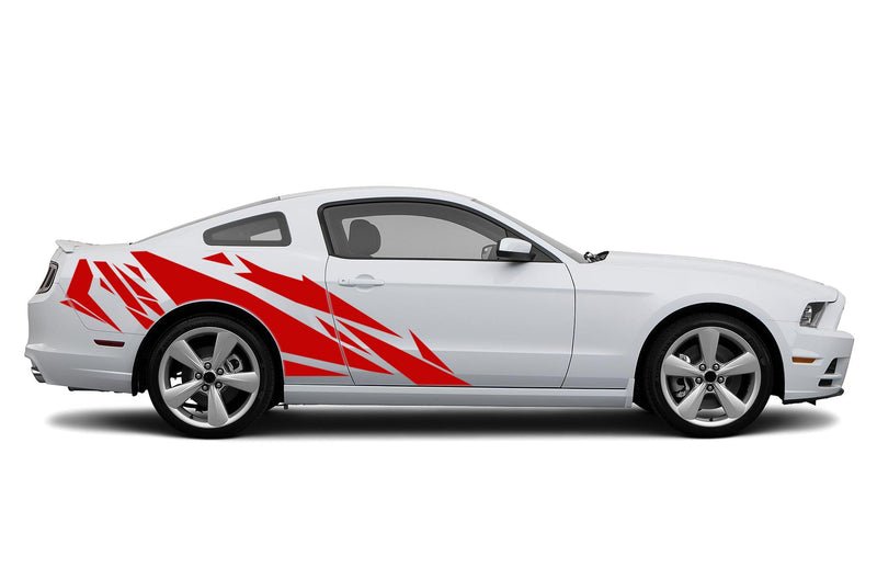 Geometric patterns side graphics decals for Ford Mustang 2010-2014