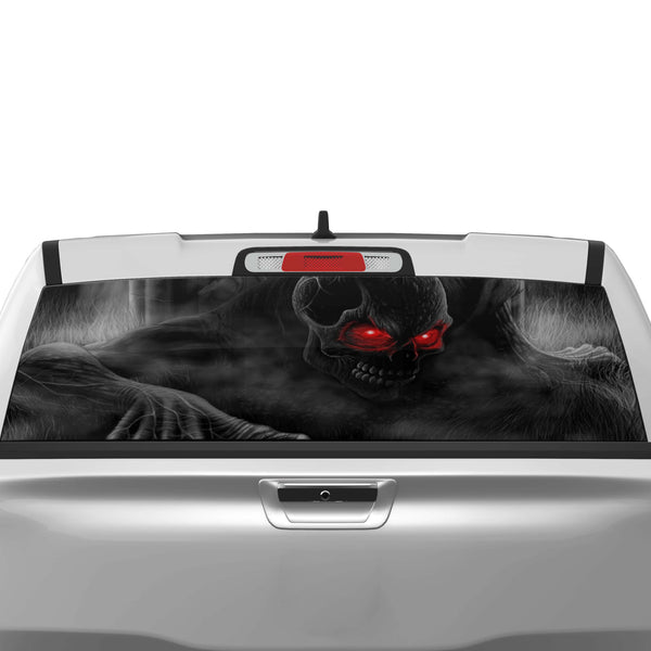 Skull Smoke Smoking Head Glass Rear Window Decal Graphic Truck Perf cheapest Vinyl Perforated