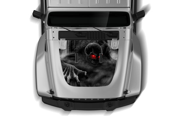 Ghost skull print style graphics hood decals for Jeep Gladiator JT