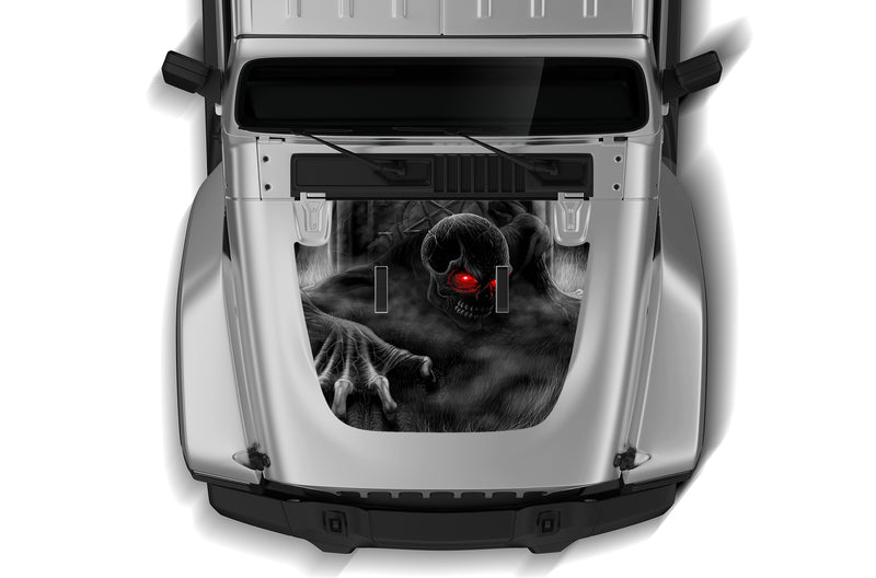 Ghost skull print style graphics hood decals for Jeep Gladiator JT