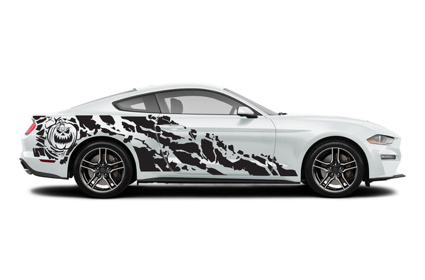 Halloween pumpkin side graphics decals for Ford Mustang 2015-2023