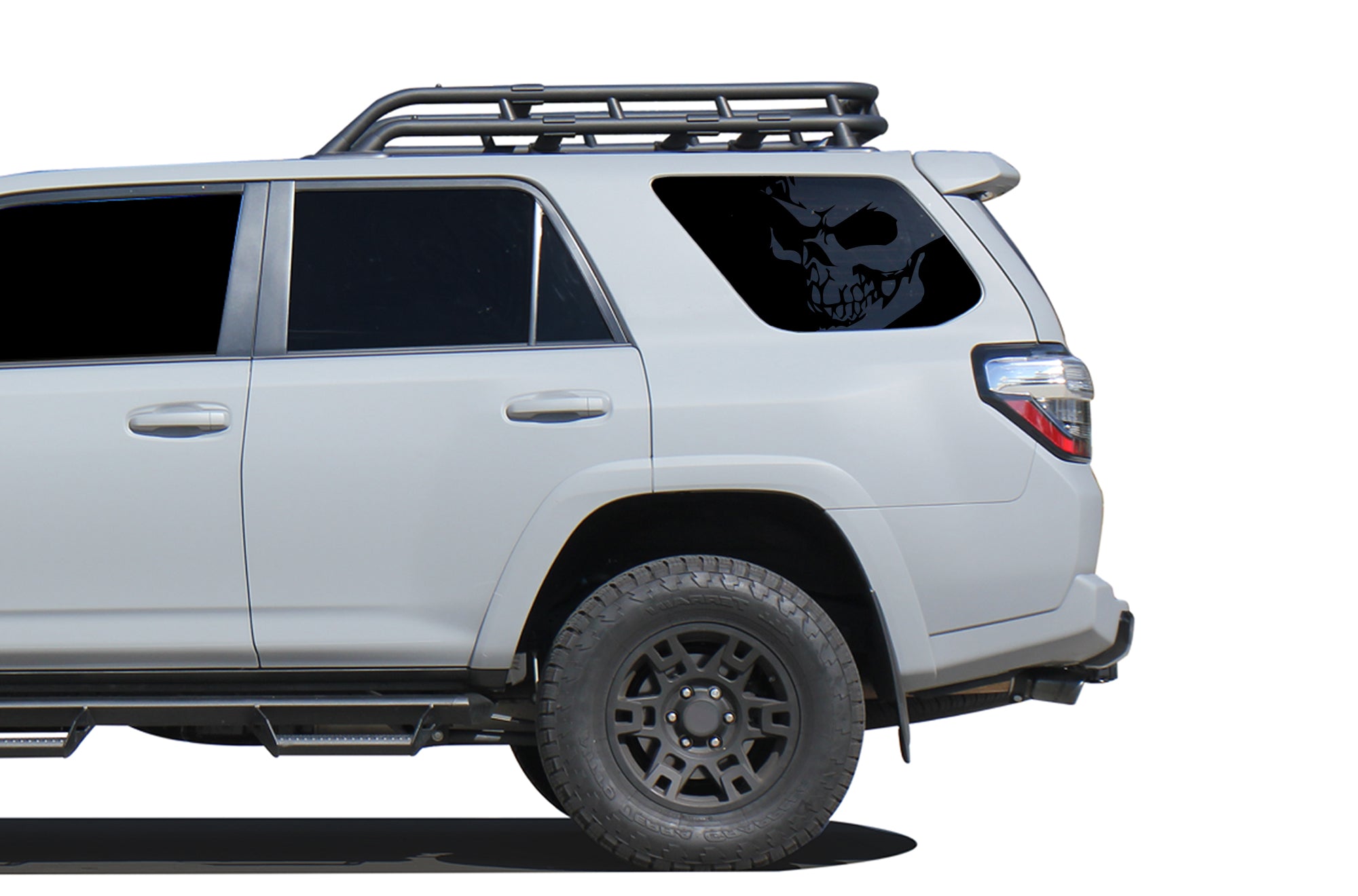 4x4 Rear Window Skull Emblems Head skull for quarter windows decals compatible with Toyota 4Runner