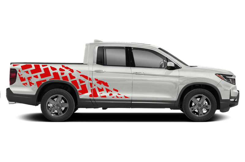 Tire truck side graphics decals for Honda Ridgeline