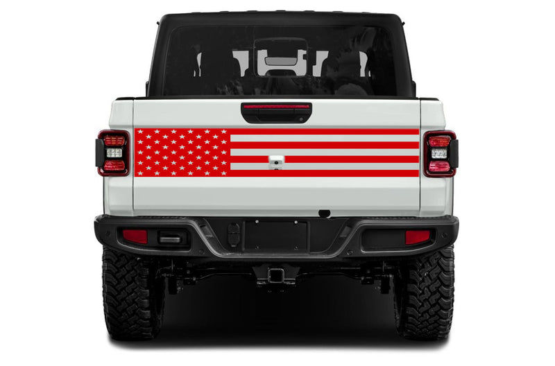 USA flag style tailgate graphics decals compatible with Jeep Gladiator JT