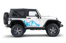 Mountain forest decals graphics compatible with Jeep Wrangler JK 2 doors