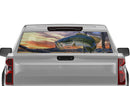 Largemouth bass perforated graphics decal for Chevrolet Silverado