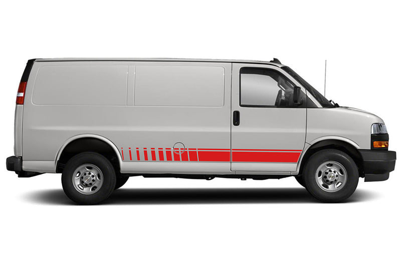 Lower Stripes Side Graphics Decals for Chevrolet Express