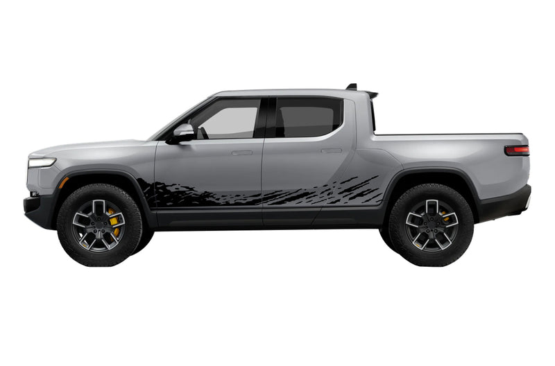 Lower mud splash side graphics decals for Rivian R1T